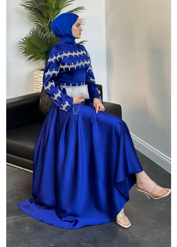 Onsra Taşlı Abiye Saks