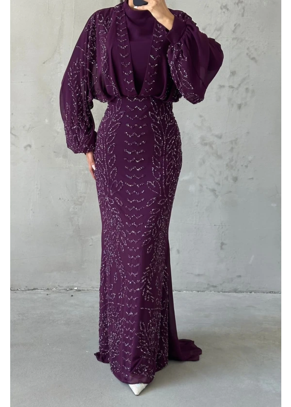 Artemis Modern Tasarım Abiye Mor